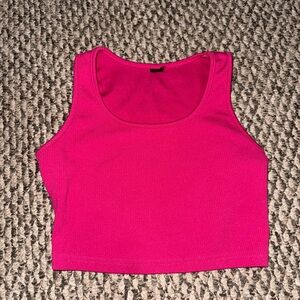 Women's Pink Sleeveless Crop Top